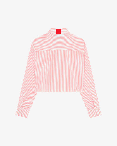 Striped Cropped Shirt - Red/White SERENA BUTE