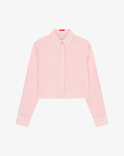 Striped Cropped Shirt - Red/White SERENA BUTE