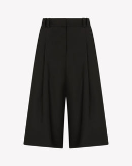 Wool Tailored Culottes - Black