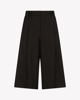 Wool Tailored Culottes - Chocolate Brown