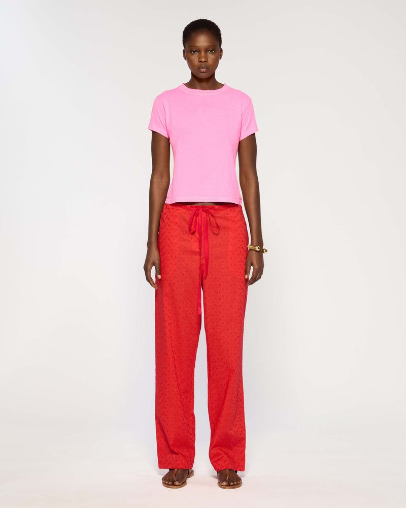 Cotton Short Sleeve T-Shirt - Shocking Pink SERENA BUTE