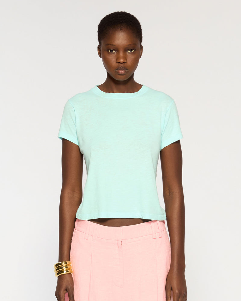 Cotton Short Sleeve T-Shirt - Aqua picture #2