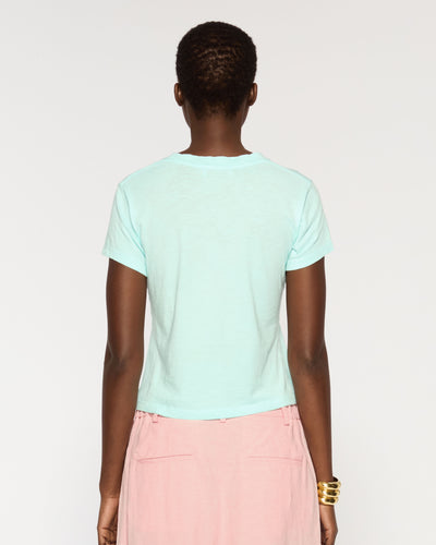 Cotton Short Sleeve T-Shirt - Aqua SERENA BUTE
