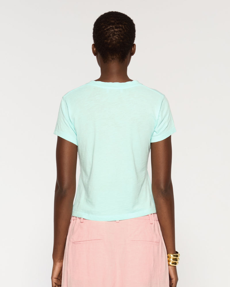 Cotton Short Sleeve T-Shirt - Aqua picture #4