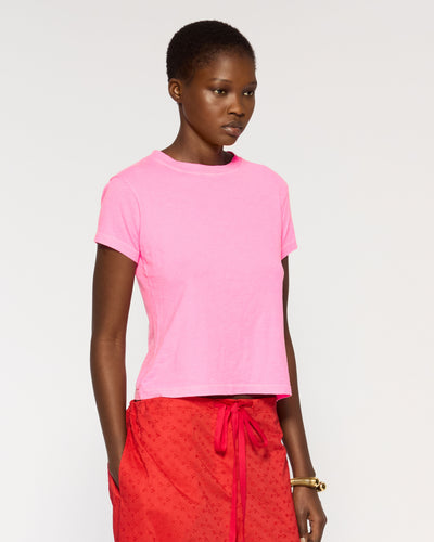Cotton Short Sleeve T-Shirt - Shocking Pink SERENA BUTE