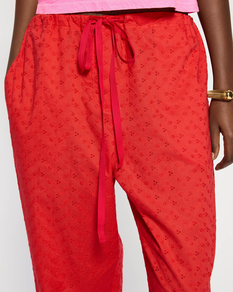 Broderie Summer Jogger - Red SERENA BUTE
