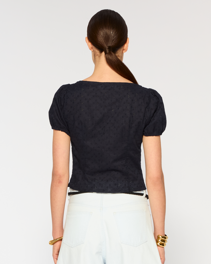 Broderie Bodice Top - Navy Blue picture #4