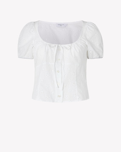 Broderie Bodice Top - White SERENA BUTE