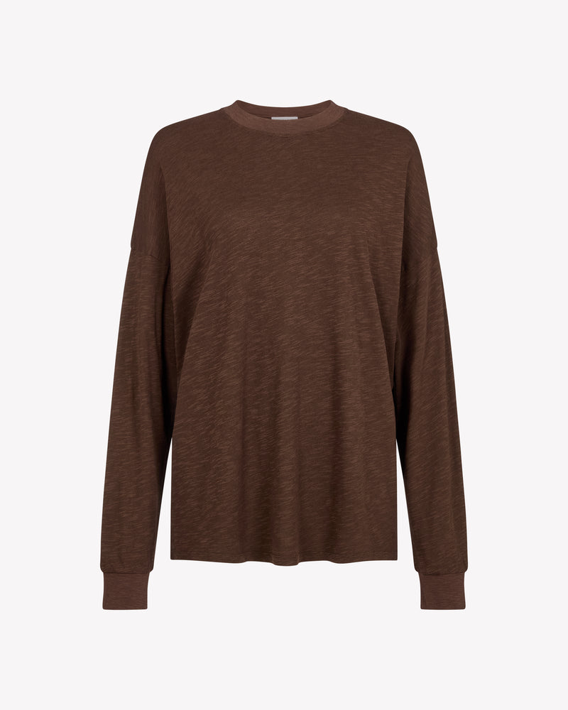 Cotton Long Sleeve T-Shirt - Chocolate Brown picture #1