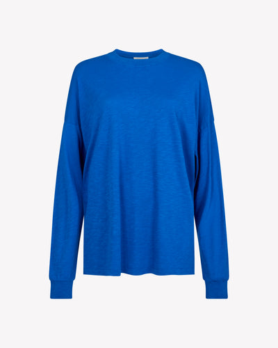 Cotton Long Sleeve T-Shirt - Lapis Blue SERENA BUTE