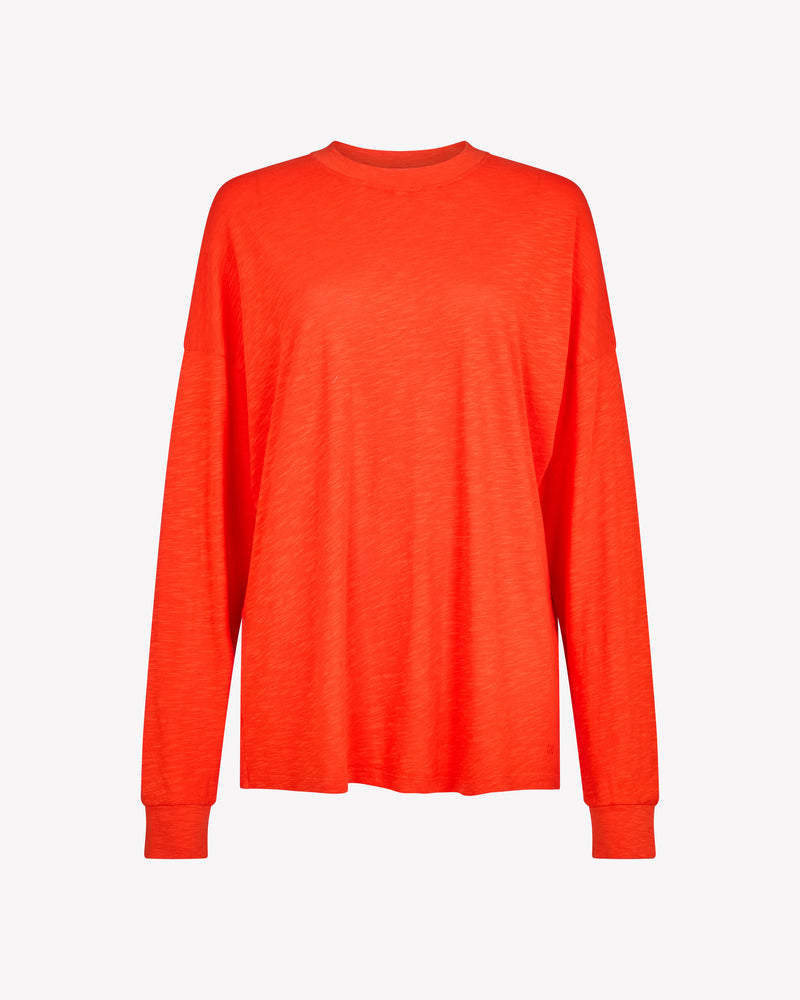 Cotton Long Sleeve T-Shirt - Red SERENA BUTE