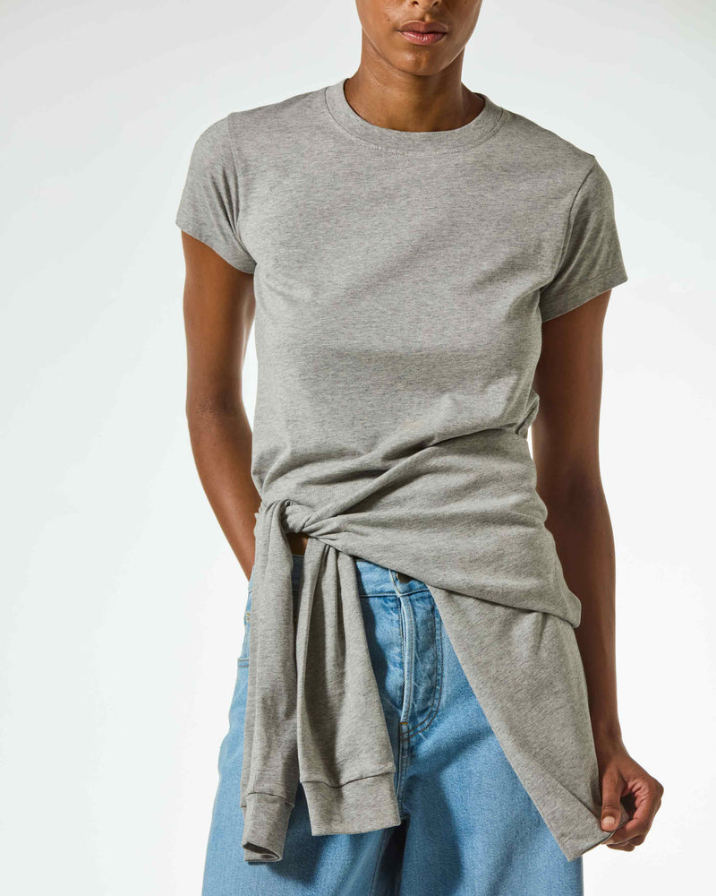 Classic Cotton Short Sleeve T-Shirt - Grey SERENA BUTE