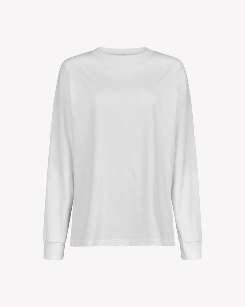 Classic Cotton Long Sleeve T-Shirt - White SERENA BUTE