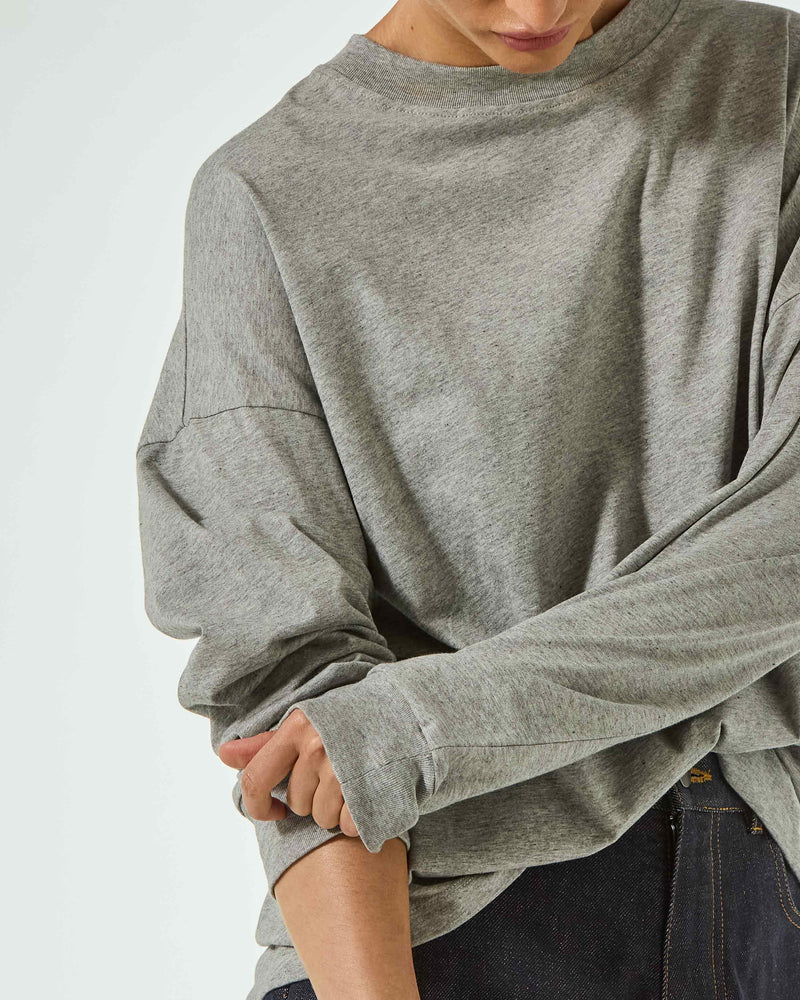 Classic Cotton Long Sleeve T-Shirt - Grey SERENA BUTE
