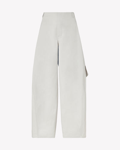Cotton Gabardine Barrel Leg Cargo Trouser - Grey SERENA BUTE