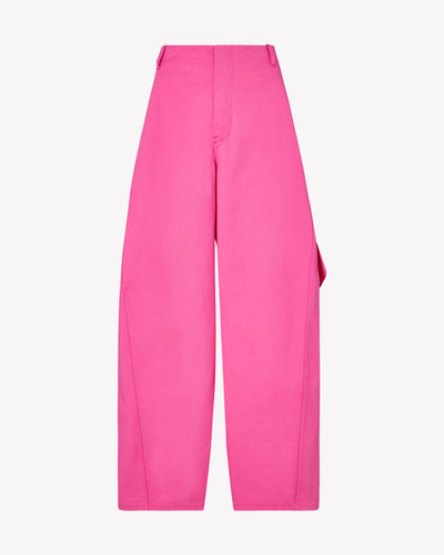 Cotton Gabardine Barrel Leg Cargo Trouser - Bright Pink SERENA BUTE
