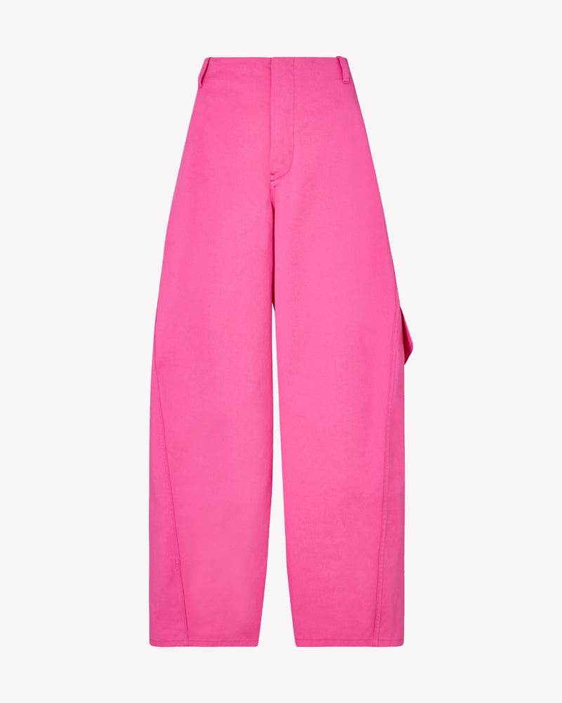 Cotton Gabardine Barrel Leg Cargo Trouser - Bright Pink picture #1