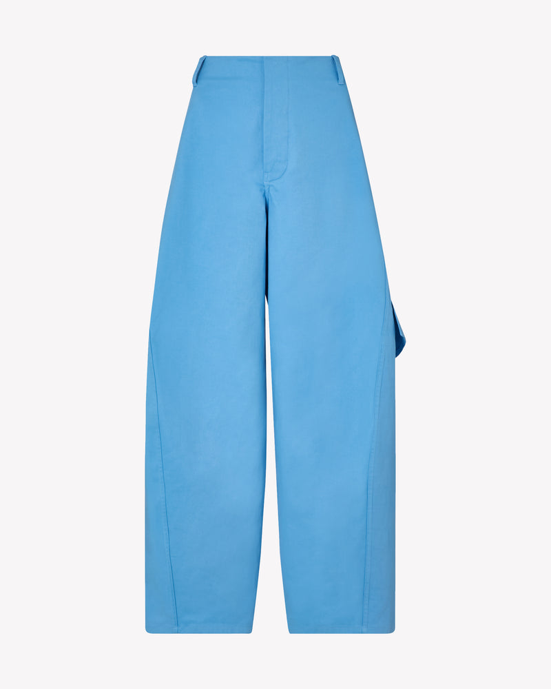 Cotton Gabardine Barrel Leg Cargo Trouser - Cornflower Blue picture #1