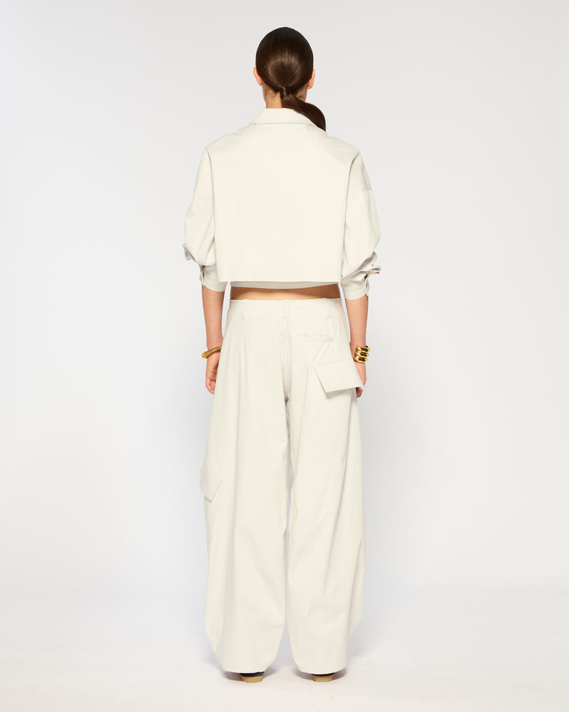 Cotton Gabardine Barrel Leg Cargo Trouser - Grey picture #4