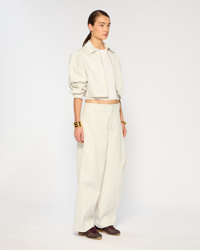 Cotton Gabardine Barrel Leg Cargo Trouser - Grey SERENA BUTE