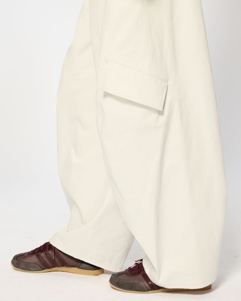 Cotton Gabardine Barrel Leg Cargo Trouser - Grey SERENA BUTE