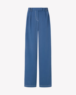 Lightweight Twill Boyfriend Trouser - Denim Blue