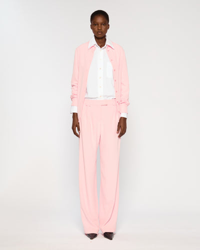 Lightweight Twill Boyfriend Trouser - Pale Pink SERENA BUTE