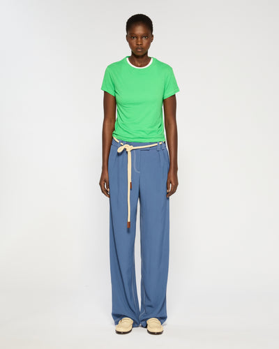Lightweight Twill Boyfriend Trouser - Denim Blue SERENA BUTE