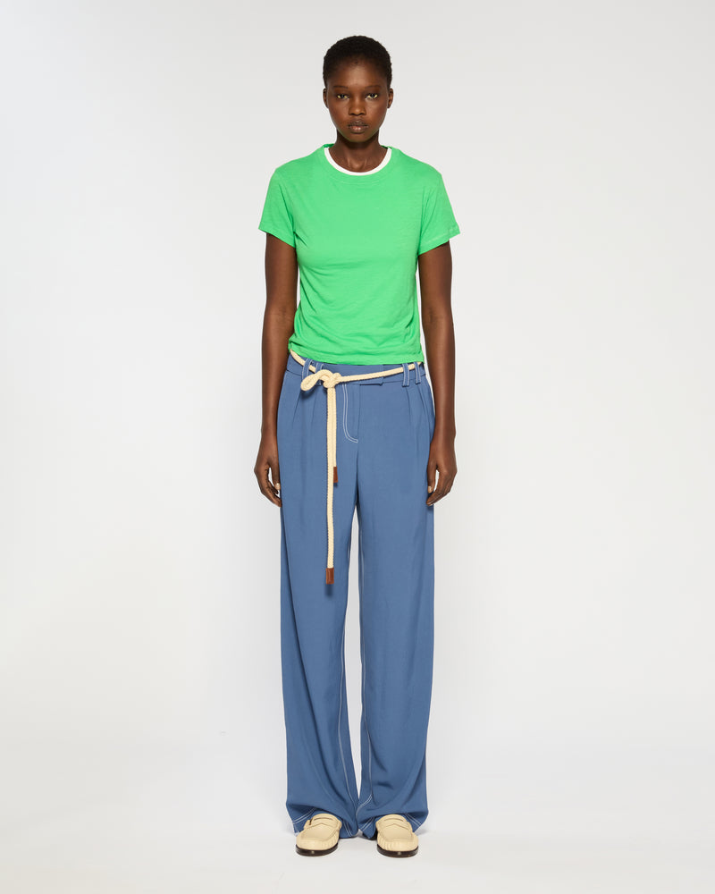Lightweight Twill Boyfriend Trouser - Denim Blue picture #2