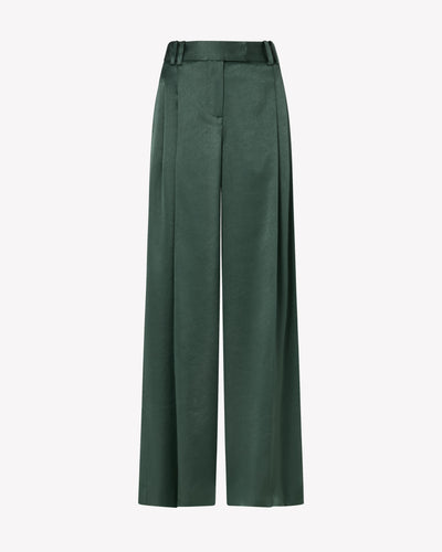 Satin Serena Trouser - Dark Green SERENA BUTE