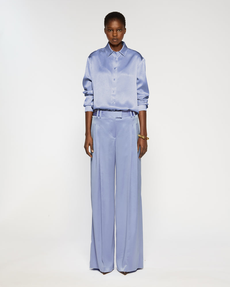 Satin Serena Trouser - Cornflower Blue picture #3