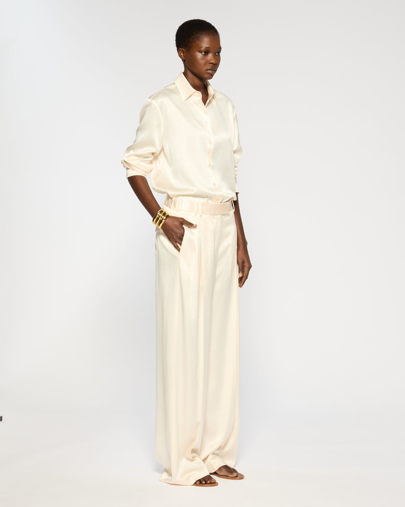 Satin Serena Trouser - Cream picture #3
