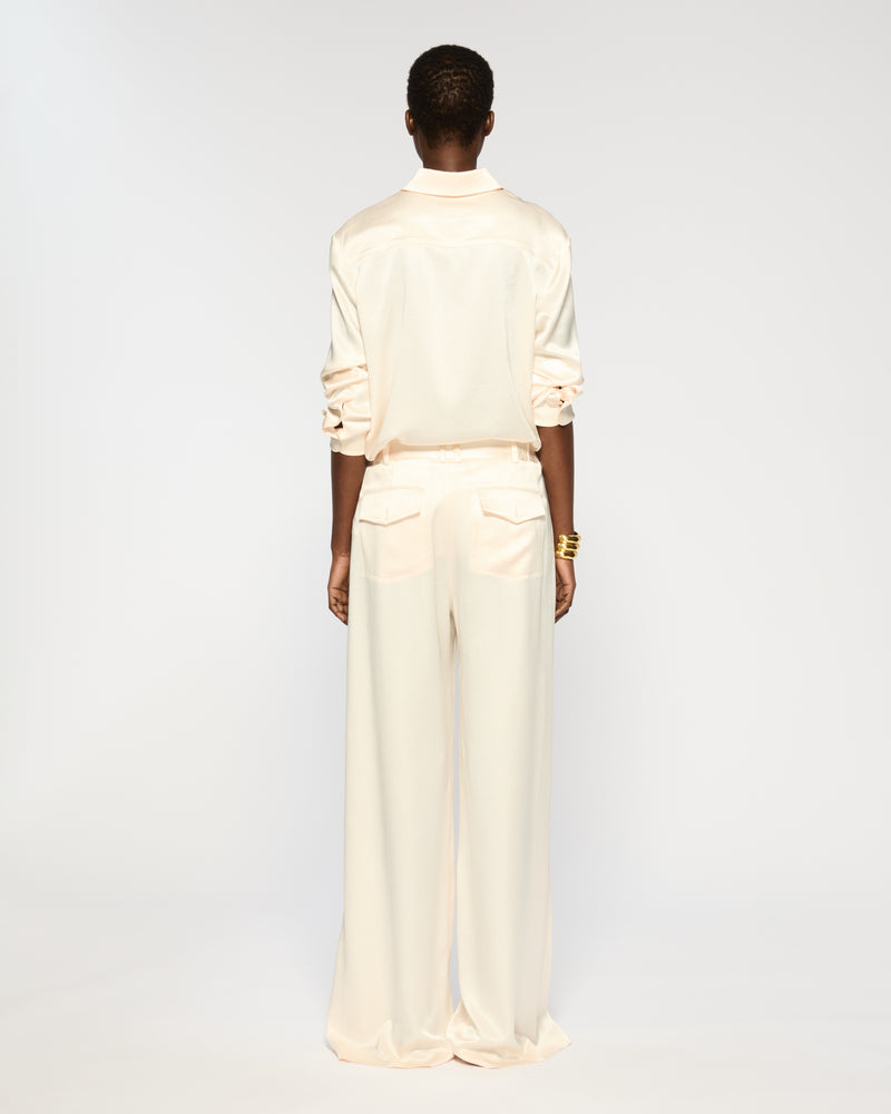 Satin Serena Trouser - Cream picture #4