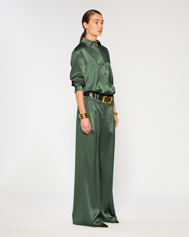 Satin Serena Trouser - Dark Green picture #3