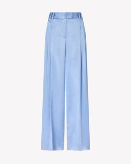 Satin Serena Trouser - Cornflower Blue