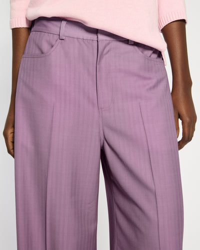 Wool Wide Leg Trouser - Lavender SERENA BUTE