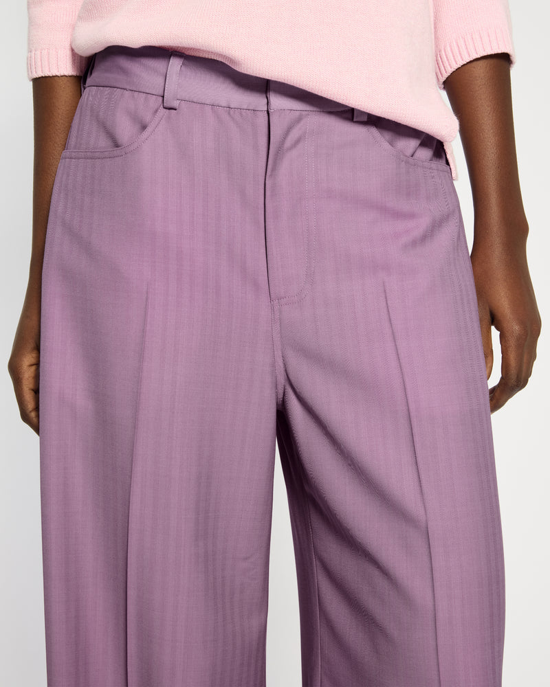 Wool Wide Leg Trouser - Lavender picture #4