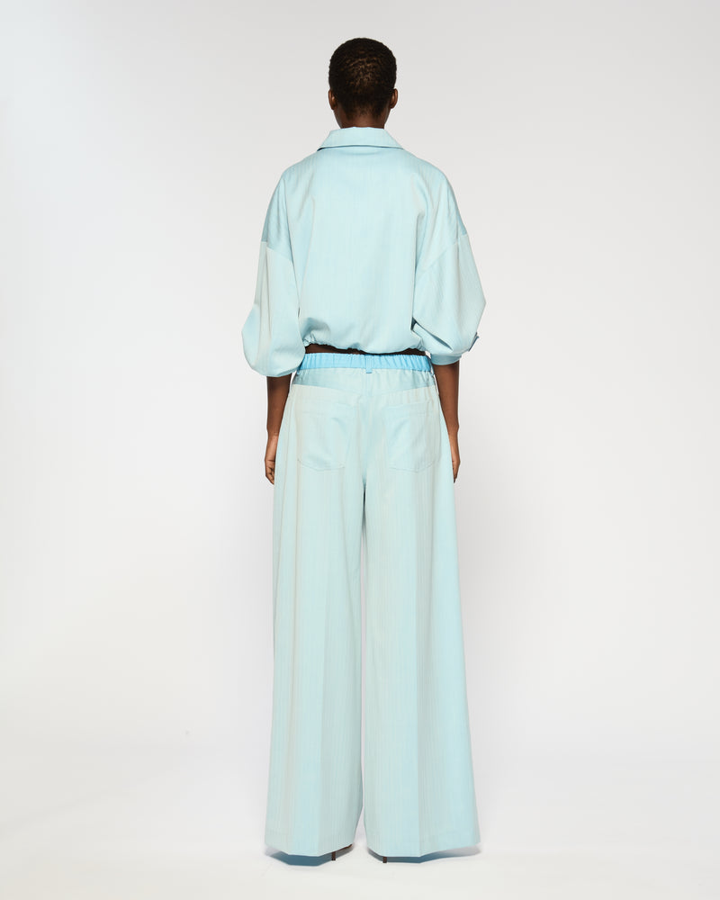 Wool Wide Leg Trouser - Sky Blue picture #4