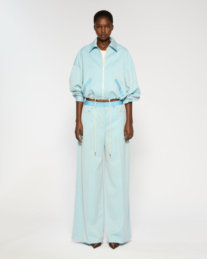 Wool Wide Leg Trouser - Sky Blue picture #2