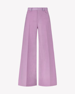 Wool Wide Leg Trouser - Lavender