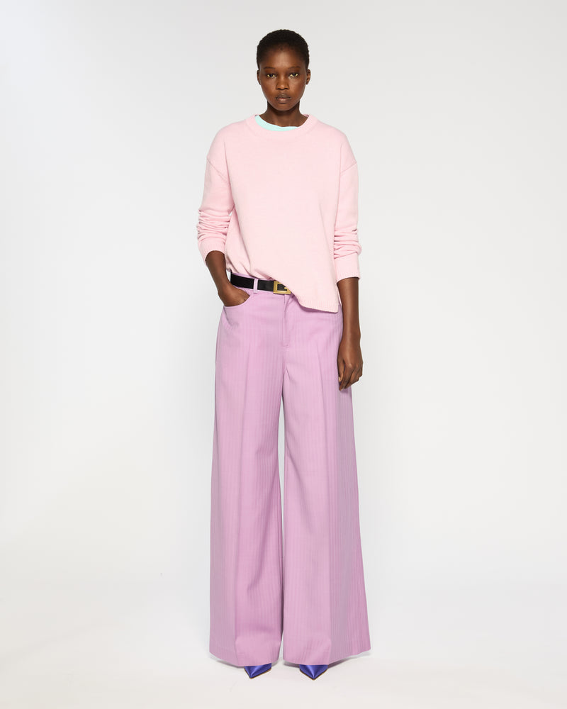 Wool Wide Leg Trouser - Lavender SERENA BUTE