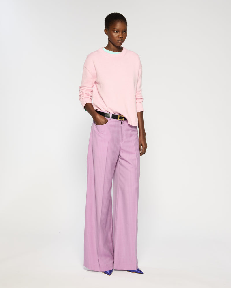 Wool Wide Leg Trouser - Lavender SERENA BUTE