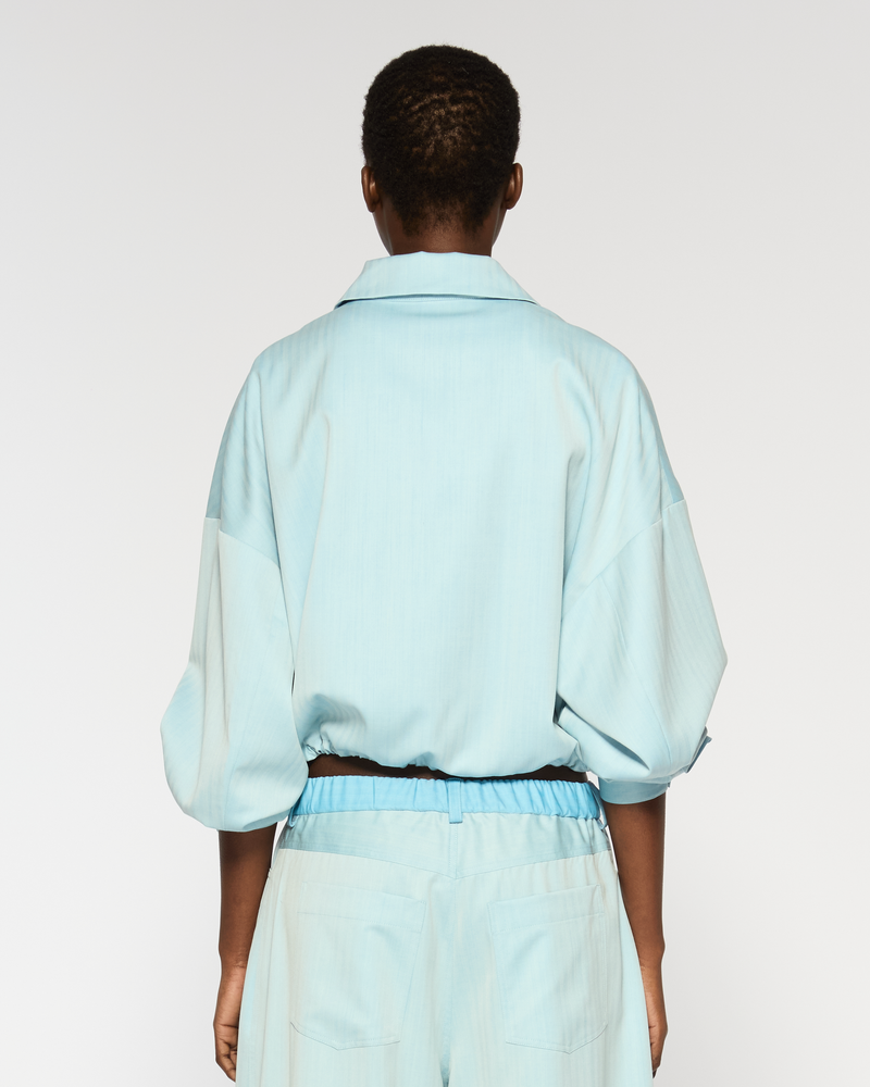 Wool Dropped Shoulder Bomber - Sky Blue picture #4