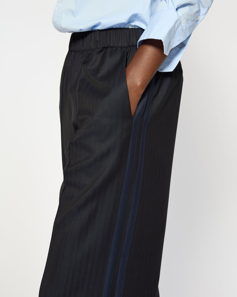 Wool Straight Leg Jogger - Navy Blue SERENA BUTE