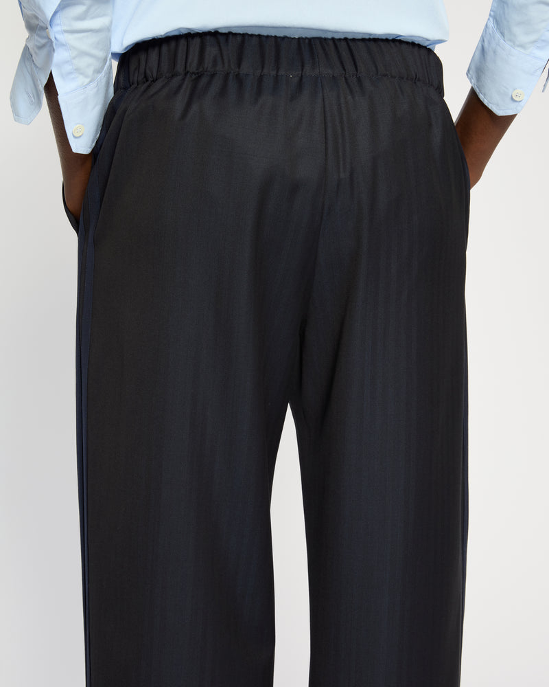 Wool Straight Leg Jogger - Navy Blue SERENA BUTE