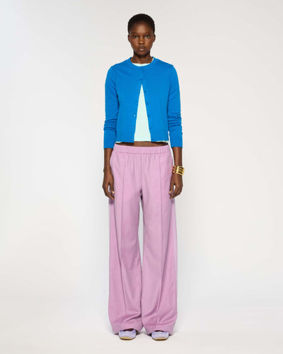 Cashmere Blend Round Neck Cardigan - Electric Storm SERENA BUTE