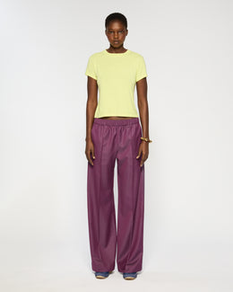 Wool Straight Leg Jogger - Plum