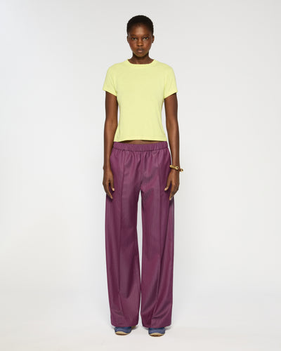 Wool Straight Leg Jogger - Plum SERENA BUTE