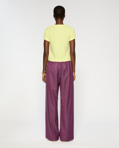 Wool Straight Leg Jogger - Plum SERENA BUTE