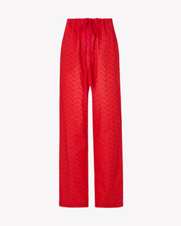 Broderie Summer Jogger - Red